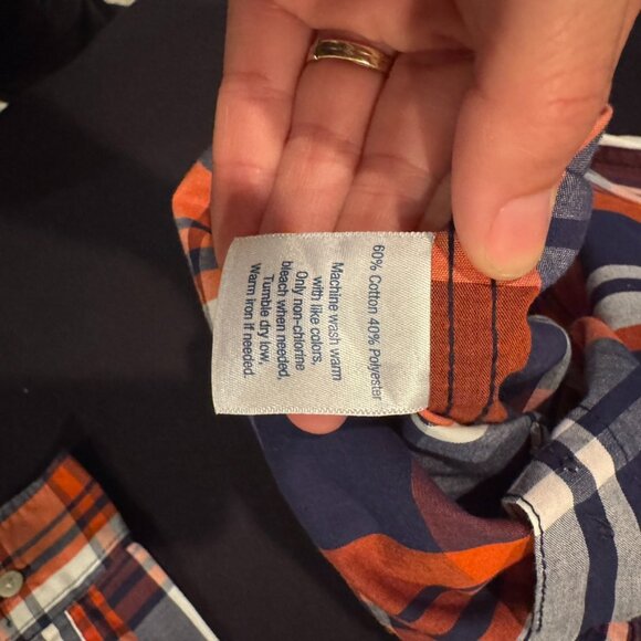 Urban Pipeline Red Blue Checked Button Up Dress Shirt Boys Size Large - Picture 7 of 8